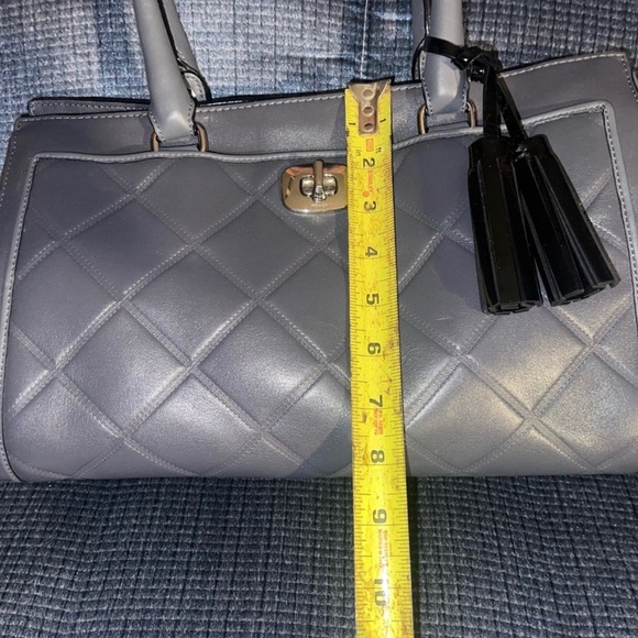 Coach Chelsea Carryall Gray Leather Turnlock Double Handles Satchel Shoulder Bag - Picture 8 of 10